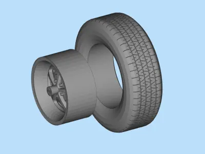 STL printable CLASSIC WHEELS Tire and Rim 3D print model