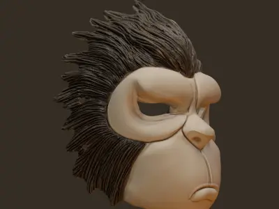 Wearable Cute Simian Ver 2 Monkey Mask 3D print model