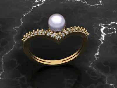 Pearl Ring 3D print model