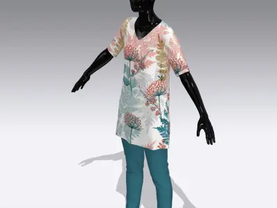 Female Cloth Dress Low-poly 3D model order