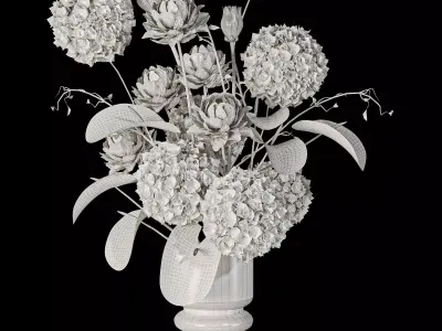 Plants Bouquet Vase 31 Low-poly 3D model