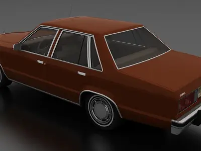 Fairmont 4dr Sedan 1978 Low-poly 3D model