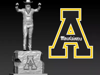 NCAA - APPALACHIAN STATE MOUNTAINEERS FOOTBALL MASCOT STATUE 3D print model