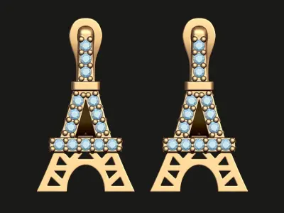 EIFFEL TOWER EARRINGS 3D print model