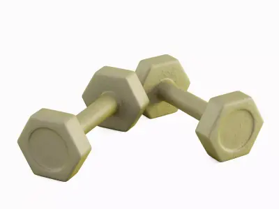 Small Rubber Dumbbell 06 3D model