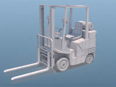 Forklift Truck Low-poly 3D model