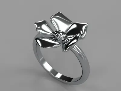 Apple Blossom Ladies Ring Gold Silver Platinum Luxury Jewelry 3D print model