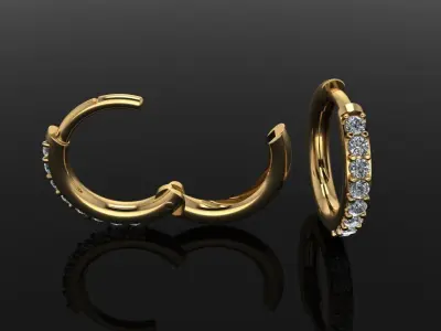 13mm Diameter Width Diamond Hoops 1mm50 3D print model