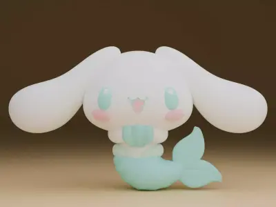 Mermaid sanrio cinnamoroll 24 3D print model