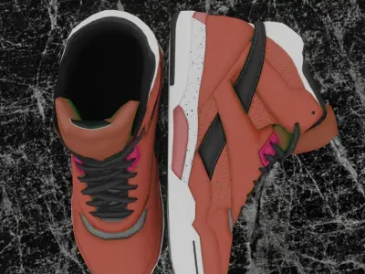 3D NEW HIGH SHOES - BLACK-BROWN Low-poly 3D model