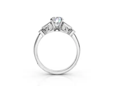 ZRP013 person engagement ring in rose gold 3D print model