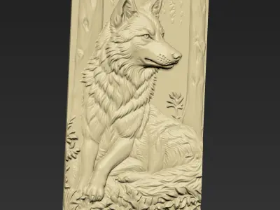 A Wolf in the Forest A127 3D print model