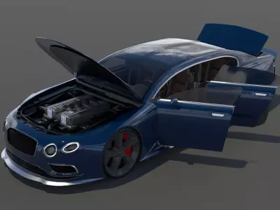 Generic Large 4 Door Sedan Low-poly 3D model