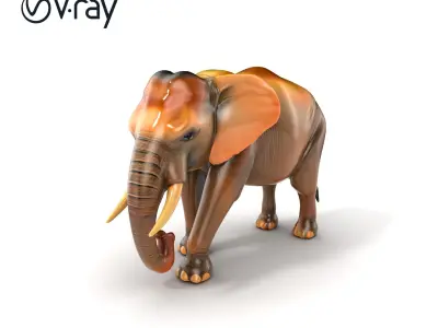 Asian Elephant High Detail Model Pack Low-poly 3D model