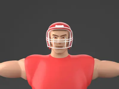 American Footballer 3D Model 3D model