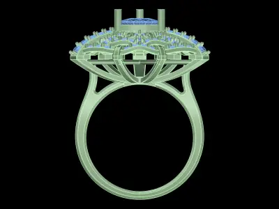 light weight  Yellow gold diamond rings-PR-484-DIA 3D print model