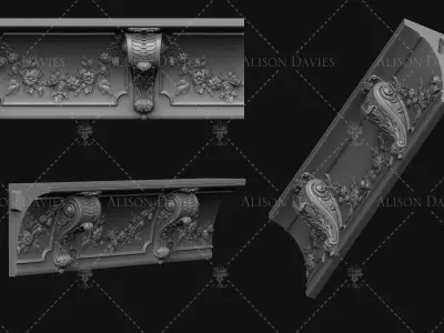 Cornicing with Doves 3D print model 3D print model