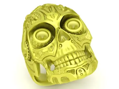 Luxury Skull Mens Ring  4057 3D print model