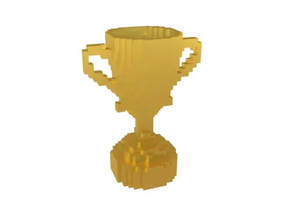 Voxel Trophy v1 005 Low-poly 3D model