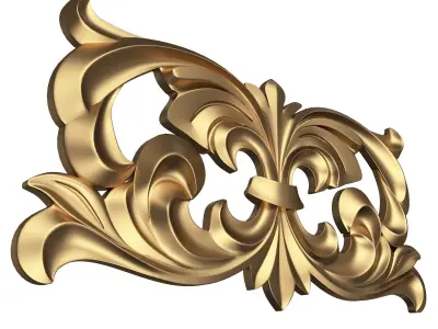 Carved Plaster Molding Decoration 010 Low-poly 3D model