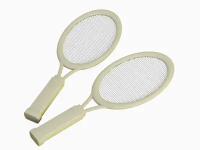 Tennis Racket 07 Low-poly 3D model