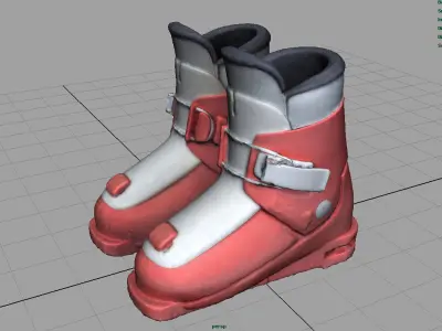 kids Ski Boots Low-poly 3D model