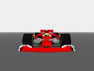 Voxel F1 Car Low-poly 3D model