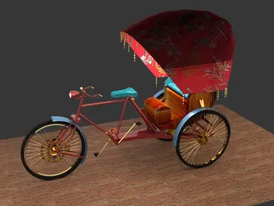 Chinese rickshaw   3D model