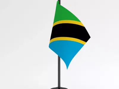 Table Flag Tanzania 3D model