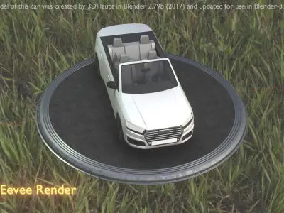 City Car 19 SUV Cabrio Open Type-B White  Low-poly 3D model