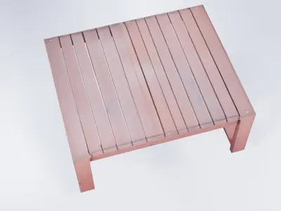 Low Poly Wooden Garden Table - Outdoor Asset 3D model