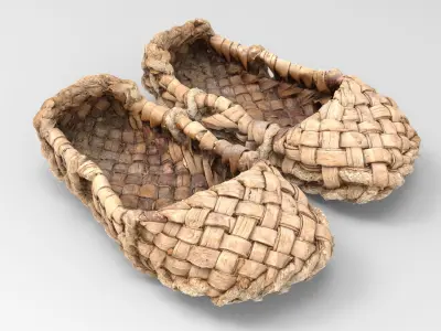 Bast shoe Lapti Low-poly 3D model