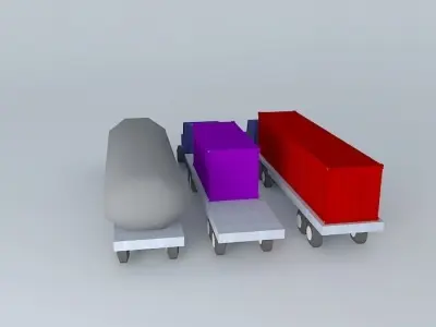 Trucks three Free 3D model