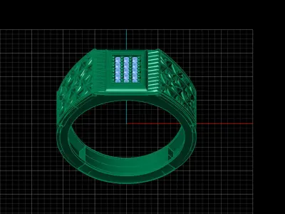 Print Ready STL 3DM  Gents Rings Diamond Men Ring  3D print model 40