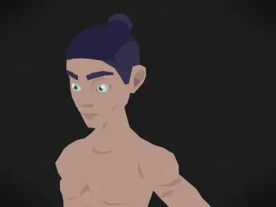 Colorly - Samurai Guy - Game Ready - Rigged - Customizable Low-poly 3D model