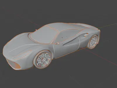 Realistic Ferrari On Road Animation Low-poly 3D model