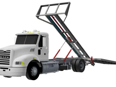 Towing Car Carrier Low Loader  3D model