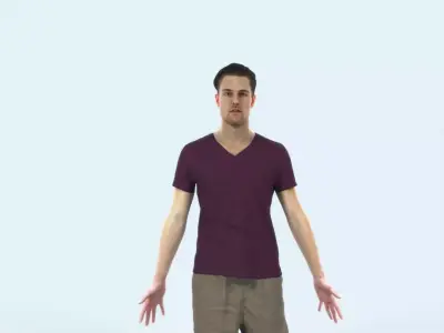 Virtue K Animated Rigged Sports Man Low-poly 3D model