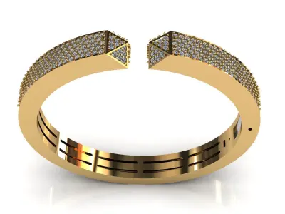Sauvage Square Bracelet Pave 3D print model