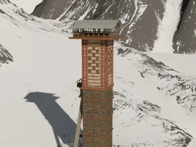 Temples In  Mountains - Chehni Koti 3D model