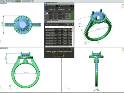 Luxury Engagement Diamond ring round  3D print model