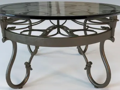 Oval Glass Top Coffee Table 3D model