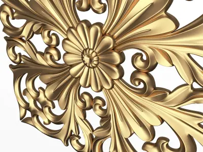 Carved Plaster Molding Decoration 015 Low-poly 3D model