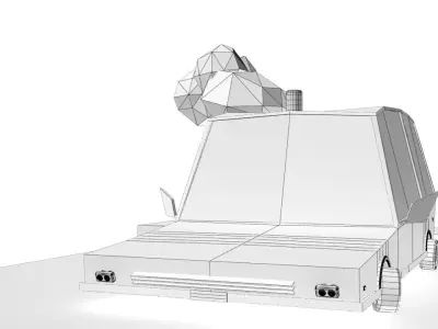 lOW POLY AMBULANCE CAR Low-poly 3D model