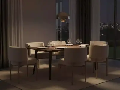 LB dining chair 3D model