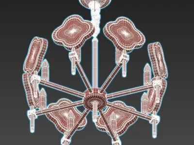 elvira chandelier with gold accents 3D model