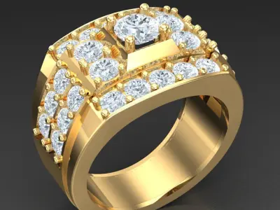 Luxury Men Rings Designs 4MR061 3D print model