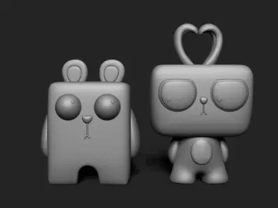 Funny Big-Eyed Rabbit Desktop Decoration Ornaments 3D print model