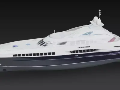 Modern Luxury High-Speed Super Yacht 3D Model 3D print model