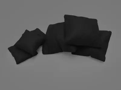 Pillows set pile of 3D model